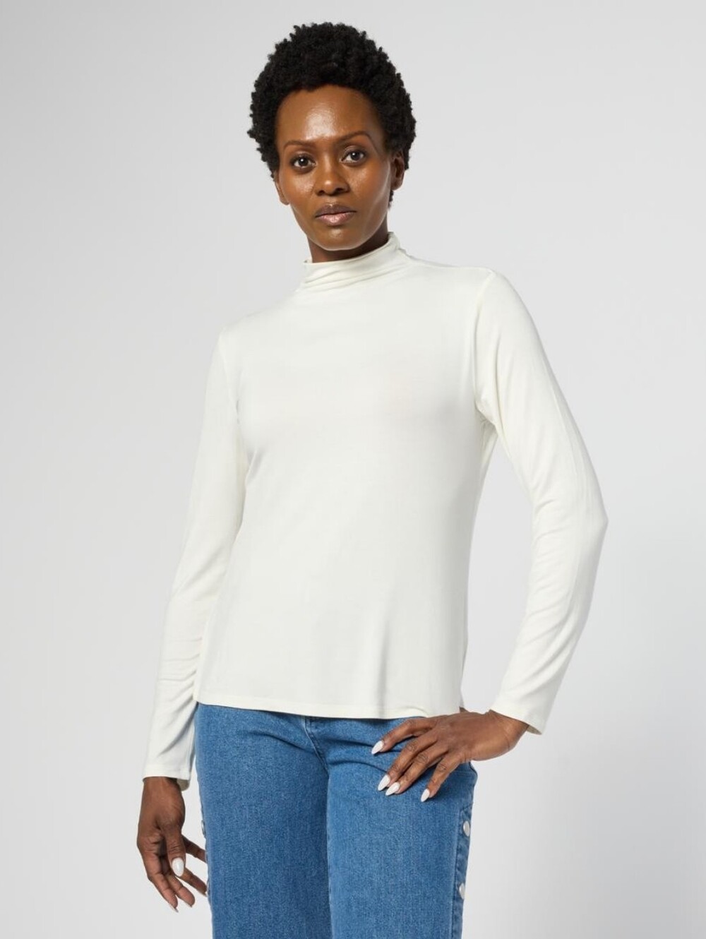 G by Giuliana 3x Long Sleeve Mini Mock Neck Top 3x Cream New without tags